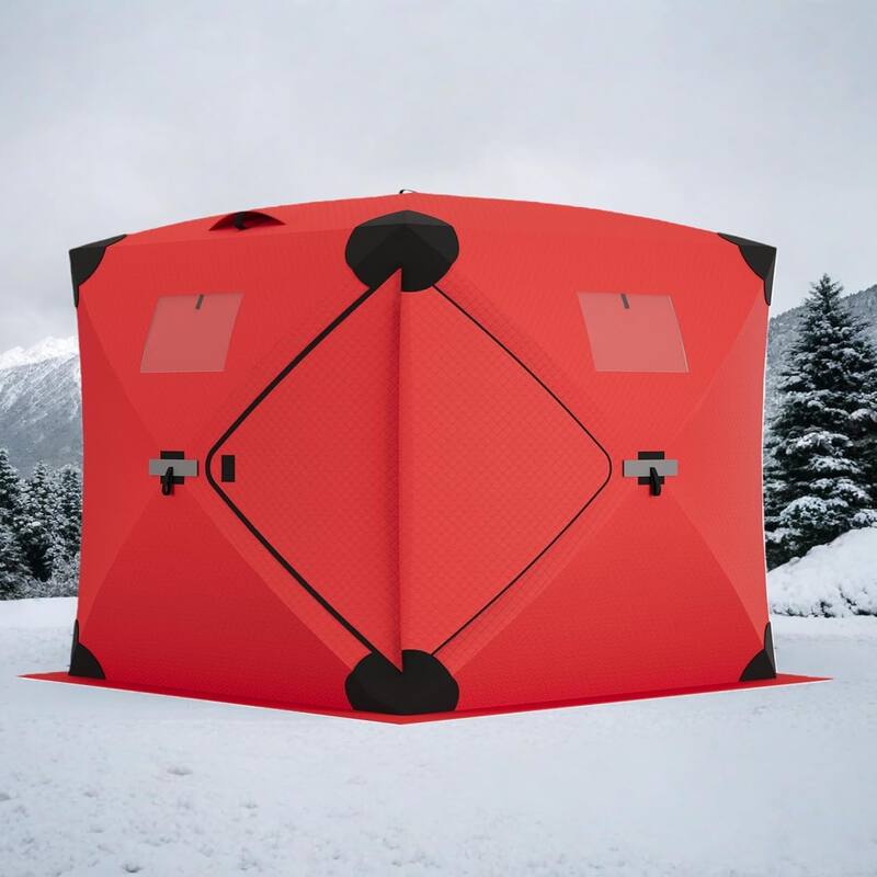 Pop-Up Ice Fishing Tent For 4 To 6 People - N/A - Red