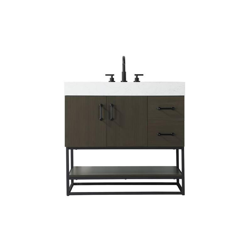 Elegant Lighting VF29236 Caroline 36" Free Standing Single Basin - Mocha Brown