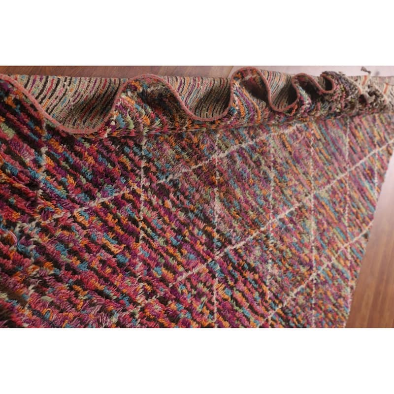 Trellis Moroccan Oriental Area Rug Hand-Knotted Wool Carpet - 6'0" x 9'8"