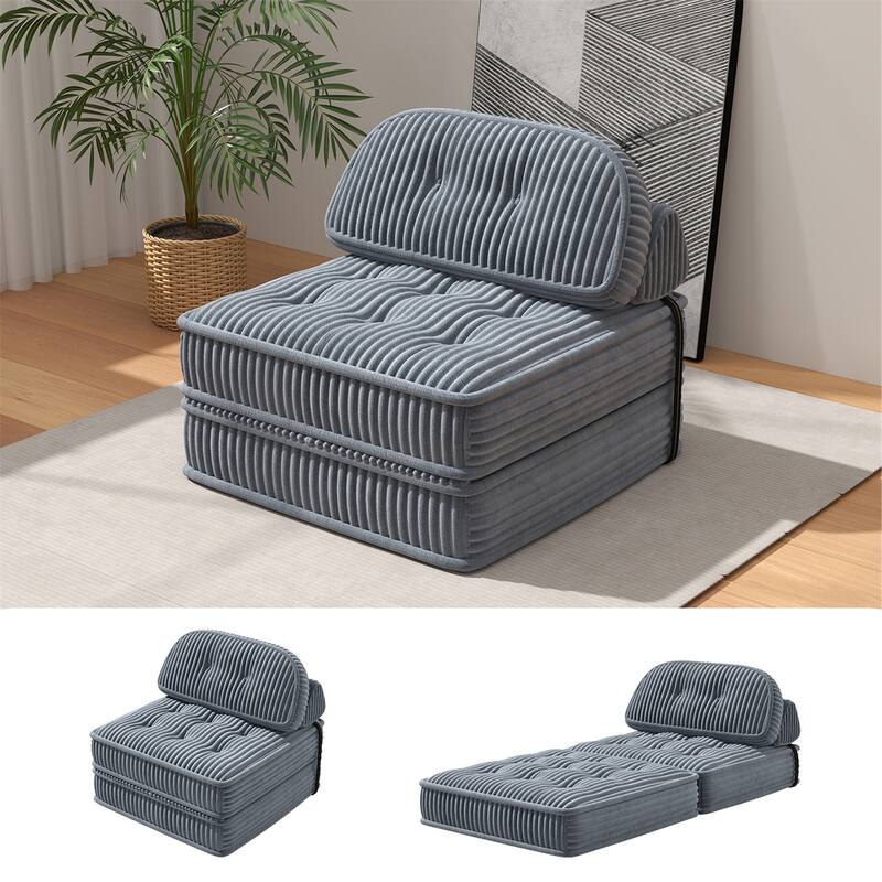 Folding Sofa Bed, Convertible Sleeper Chair with Pillow Foldable Mattress, Portable Fold Out Chair Bed Floor Sofa Lounge