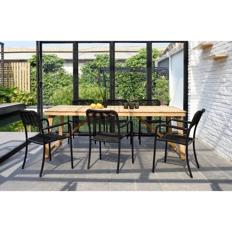 Amazonia Reclaimed Teak 7pc Outdoor Patio Enfher Dining Set - 7-Piece Sets