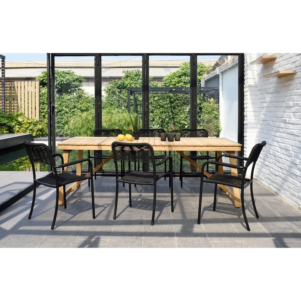 Amazonia Reclaimed Teak 7pc Outdoor Patio Enfher Dining Set