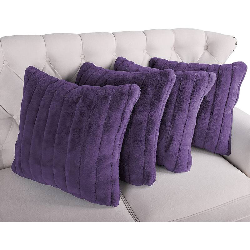 Supermink Soft Solid Throw Pillow Covers Set of 4, NO INSERT