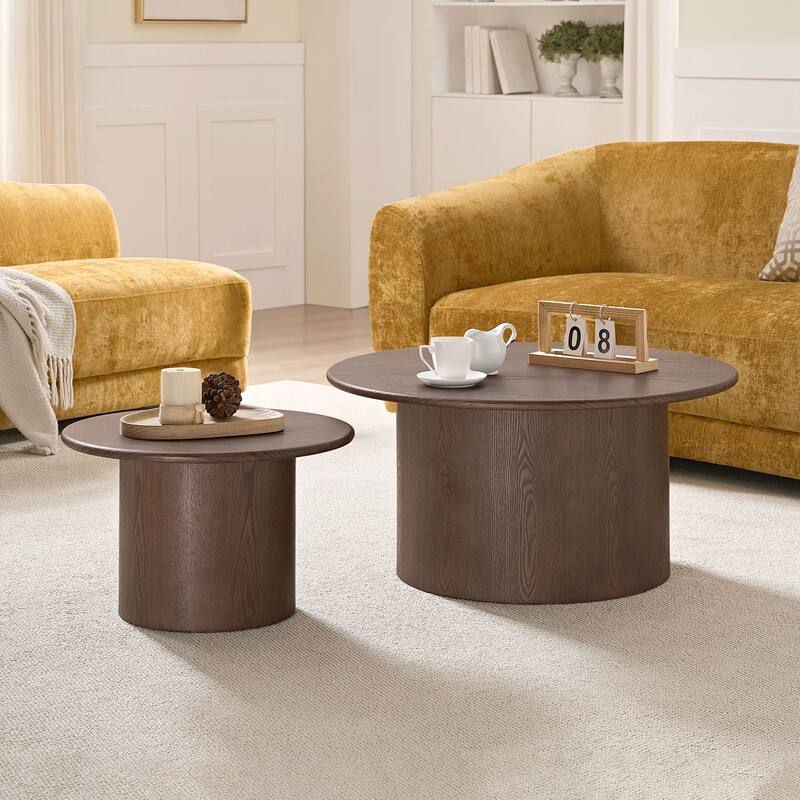 Coffee Table Set of 2 ,MDF Round Coffee Table for Living Room ,Apartment