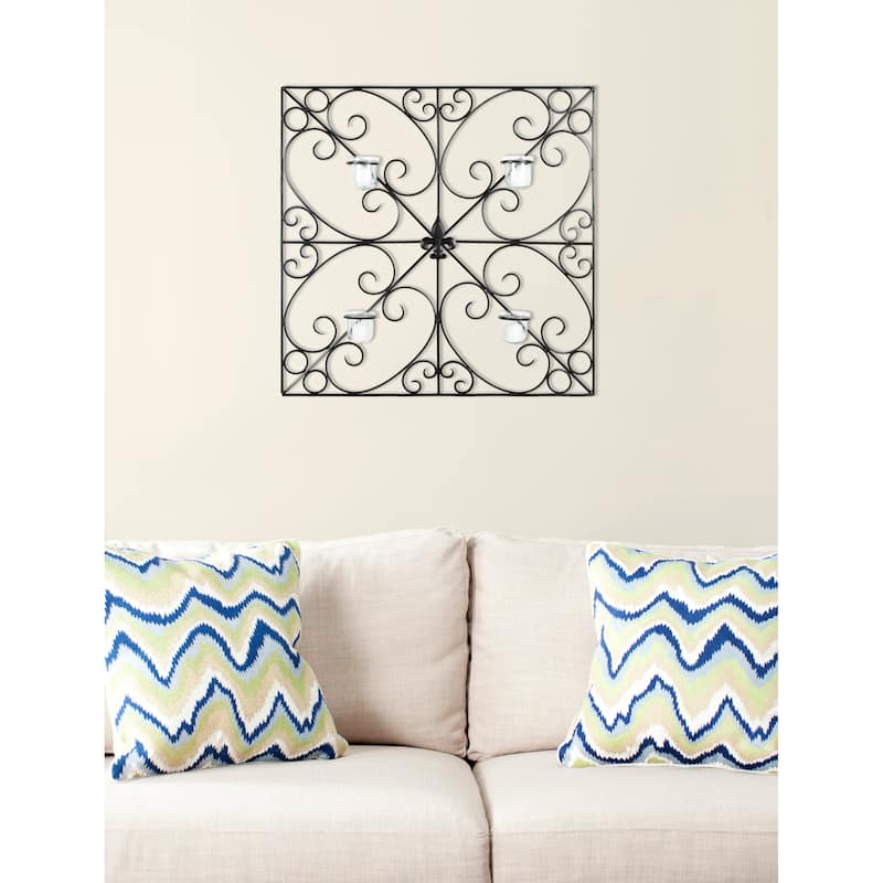 SAFAVIEH Cvetka Squared Candle Holder Wall Sconce - 28.3"x3.9"x28.3" - 28Wx4Dx28H