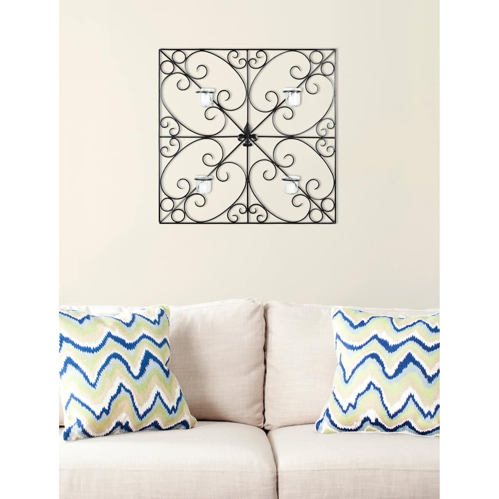 SAFAVIEH Cvetka Squared Candle Holder Wall Sconce - 28.3"x3.9"x28.3" - 28Wx4Dx28H