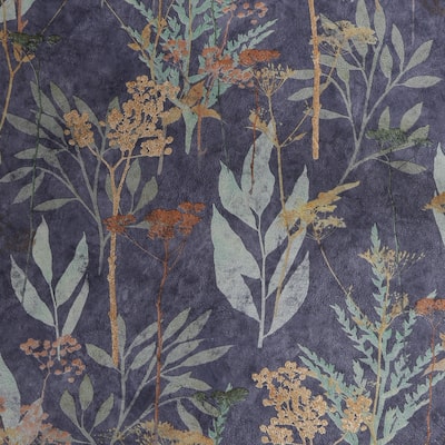 Solstice Navy Copper Wallpaper