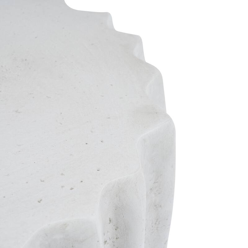 Christopher Knight Home - Ames 18.11"H Outdoor Modern Drum Shape MGO Side Table with Ribbed Surface Textured, Fully Assembled