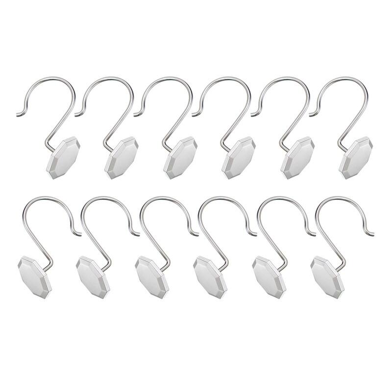Utopia Alley Shower Rings, Shower Curtain Rings for Bathroom, Rustproof Zinc Shower Curtain Hooks Rings, Set of 12