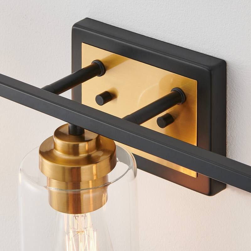 KAWOTI Rive 3-Light Antique Brass Dimmable Bathroom Vanity Light