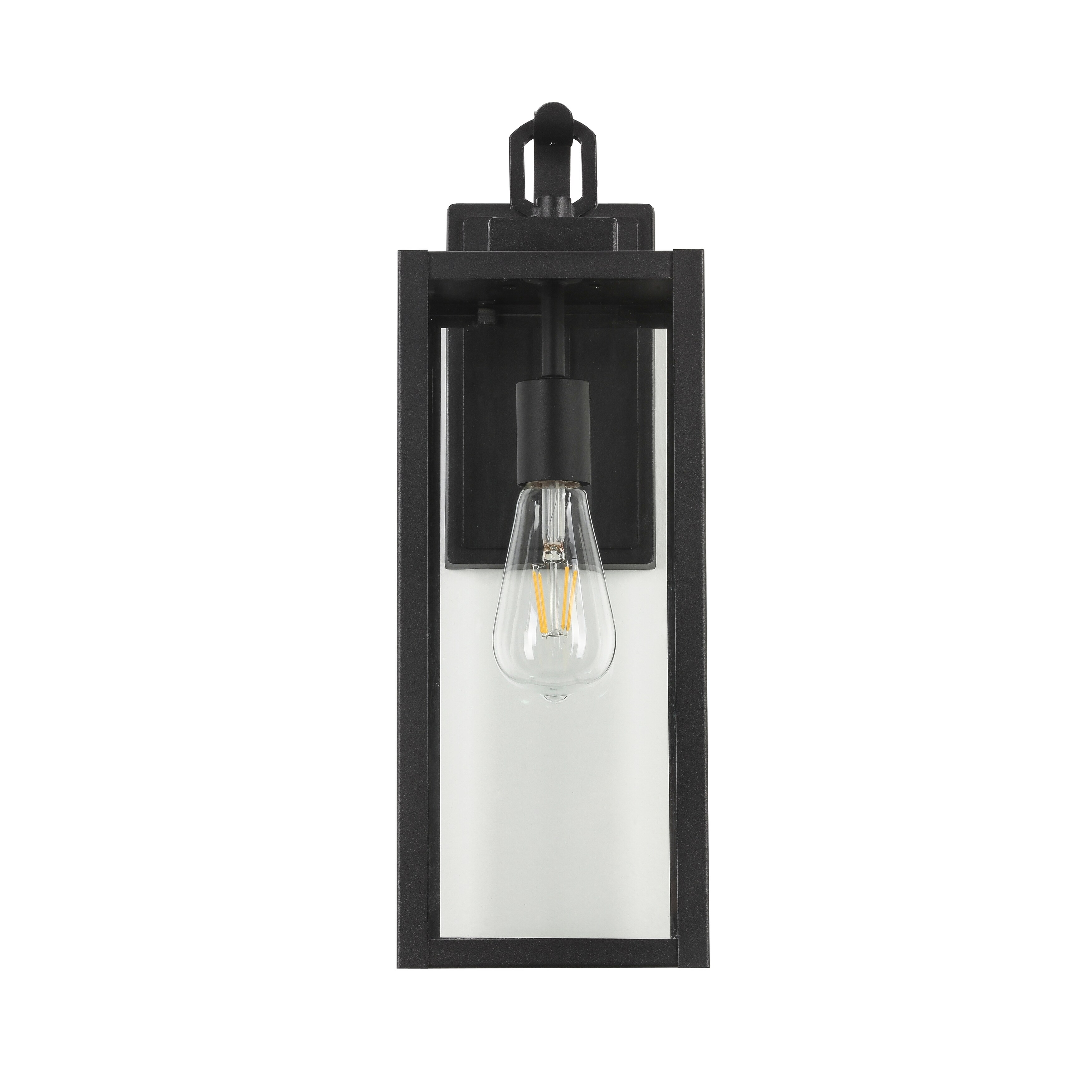 Vintage-Inspired Black Clear Glass Wall Lamp - Overstock