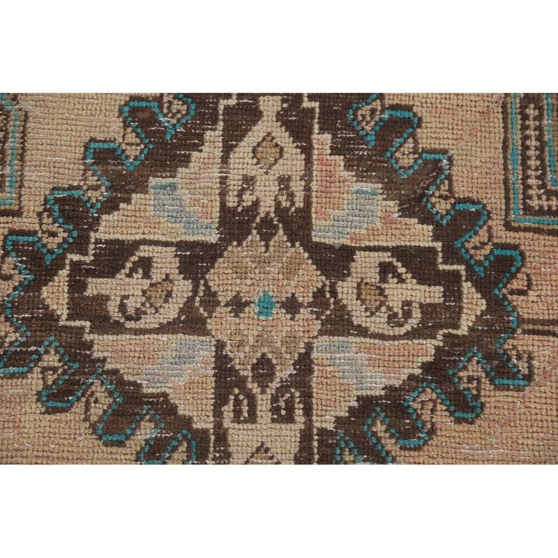 Hamedan Persian Antique Runner Rug Handmade Wool Carpet - 3'6" x 9'7"