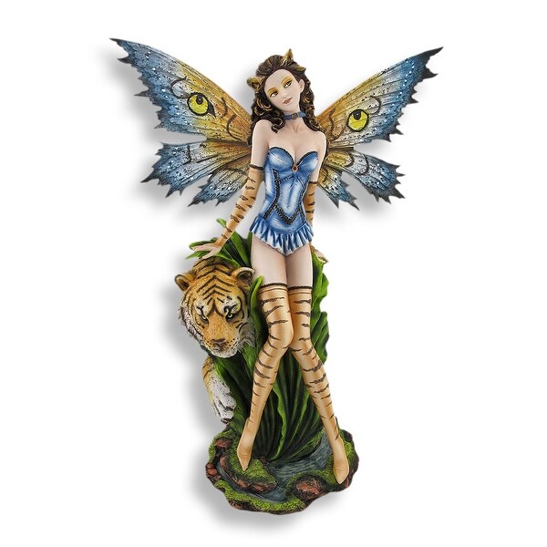 Sassy Jungle Tigress Fairy With Tiger Companion 24 5 In 24 5 X 20 X 13 5 Inches