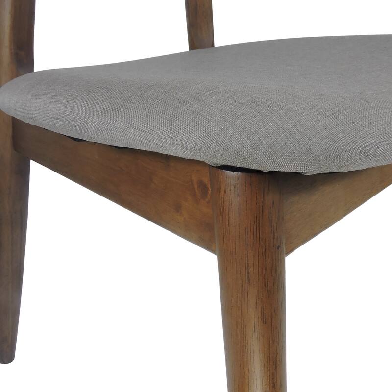 Rubber Wood Dining Chair with Upholstered Seat Wide Angled Legs