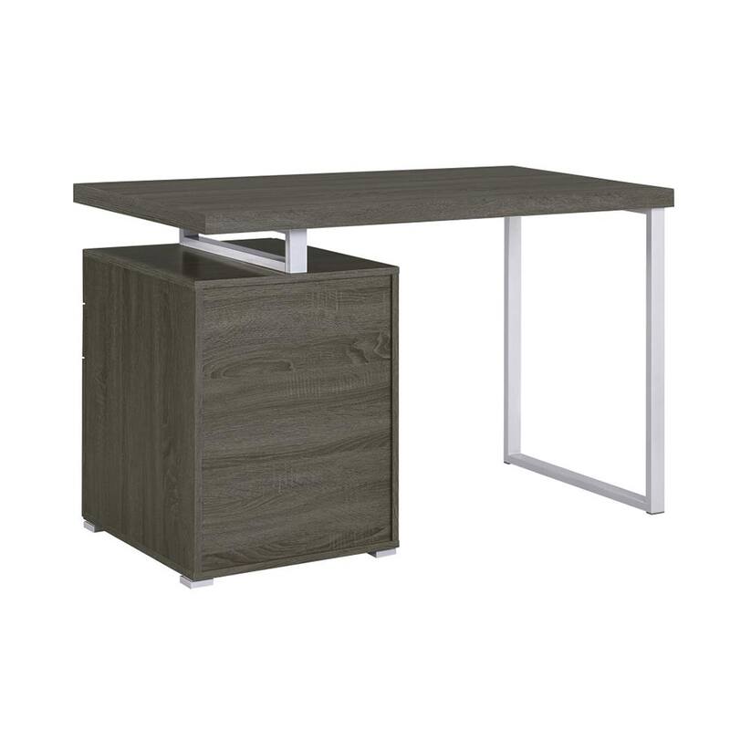 3-drawer Office Desk in Weathered Grey Finish