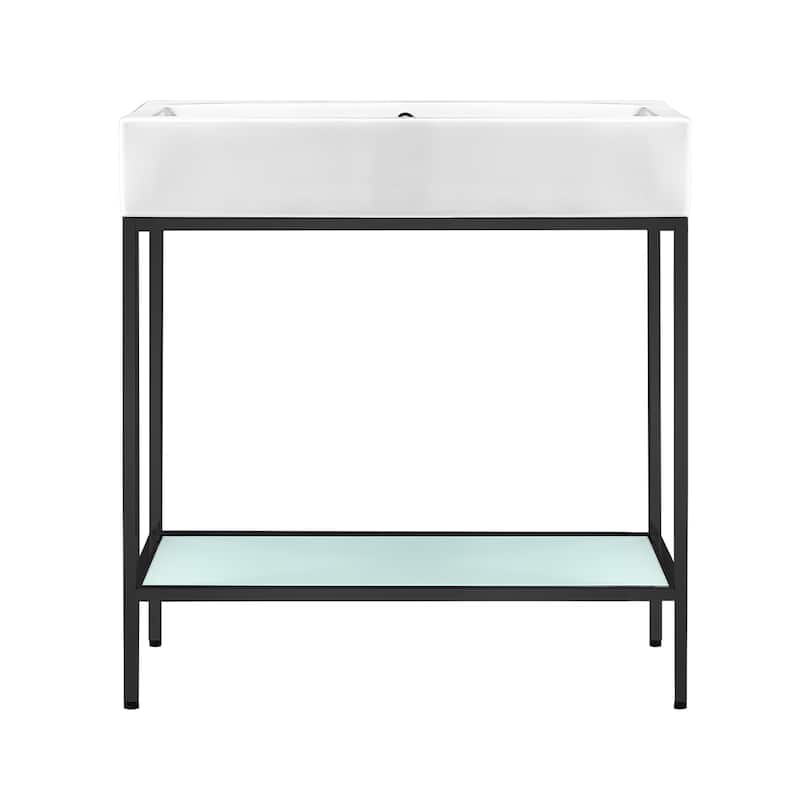 Pierre Metal Freestanding Single Sink Bathroom Vanity