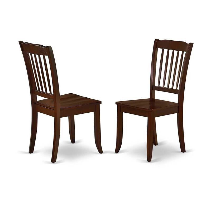 HomeStock 5-Piece Mahogany Finish Solid Wood Top Dining table with 4 Chairs with Drop Leaf Slat Back