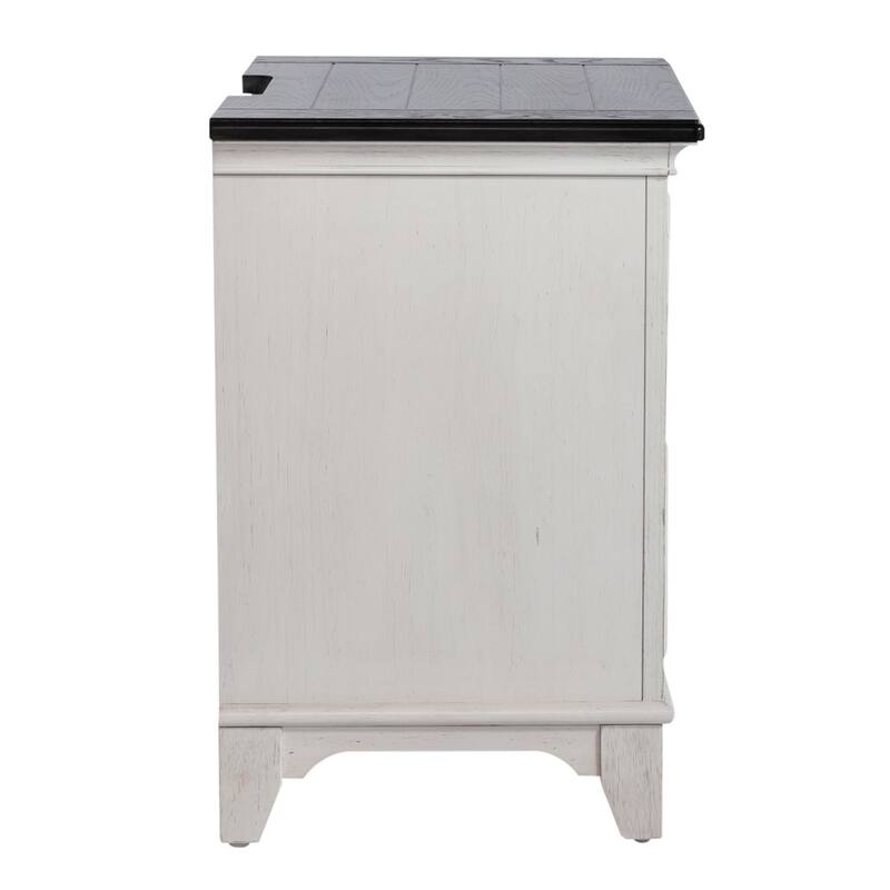 Allyson Park White 2 Drawer Night Stand with Charging Station