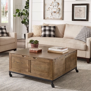 Shay Square Storage Trunk Coffee Table with Caster Wheels by iNSPIRE Q Artisan