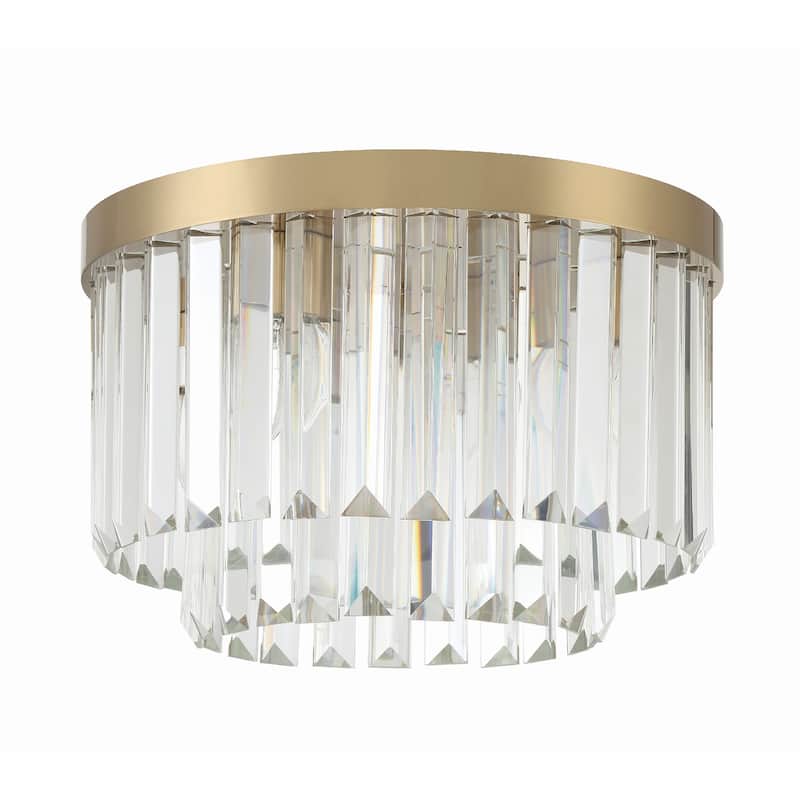 Hayes 4 Light Aged Brass Ceiling Mount - 16"W x 10.25"H x 16"D