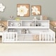 preview thumbnail 2 of 66, Wooden bed floor bed with bedside bookcase and shelves White - Twin