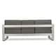 preview thumbnail 6 of 7, Cape Coral Outdoor Cushioned Aluminum Sofa with Tray by Christopher Knight Home