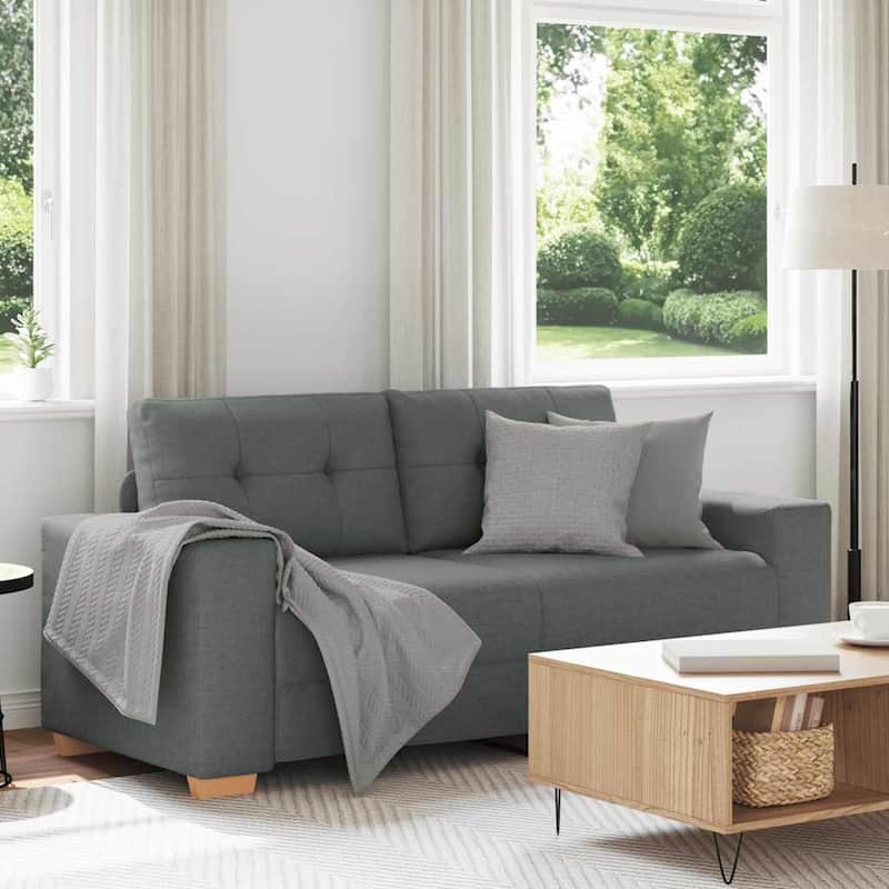 vidaXL Loveseat Sofa Dark Grey/Black - 30.3 x 71.3 x 32.3 in - Dark grey