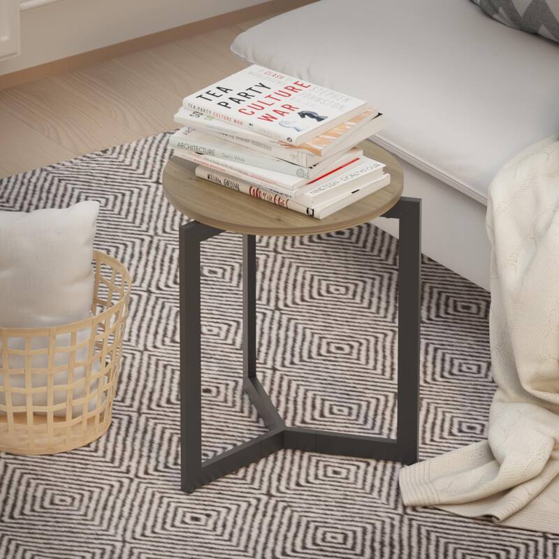 Modern Round Side Table Accent End Table Nightstand for Bedroom Living Room