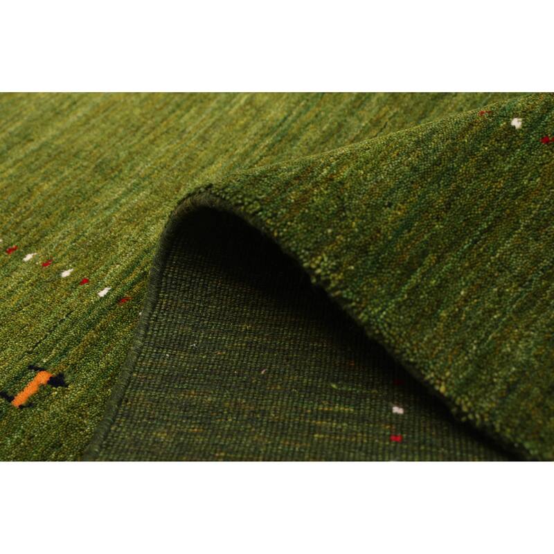 ECARPETGALLERY Hand Loomed Kashkuli Gabbeh Green Wool Rug - 5'0 x 7'10