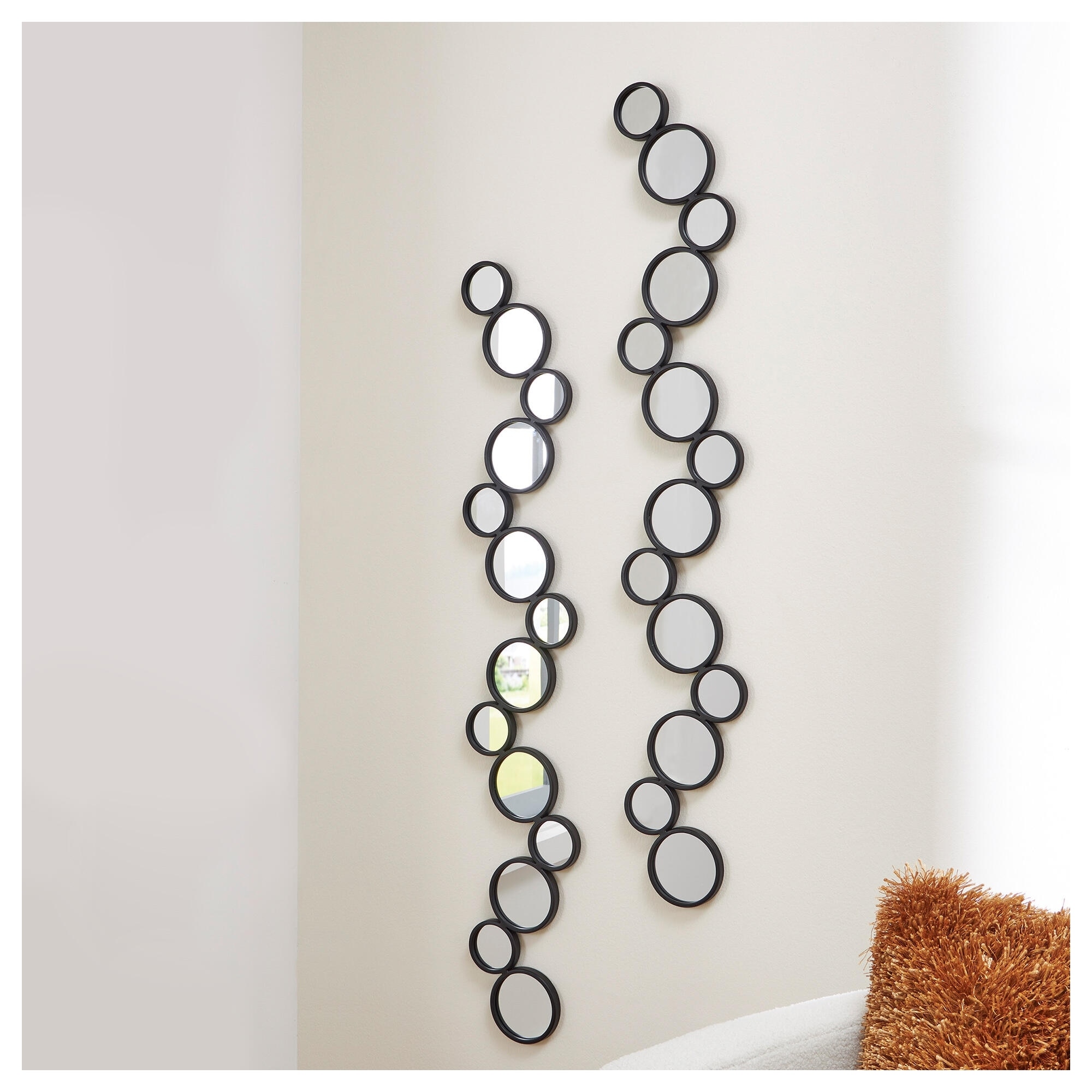 Signature Design by Ashley Vinler Black Accent Mirror (Set of 2) - 8" W x 0.75" D x 50" H