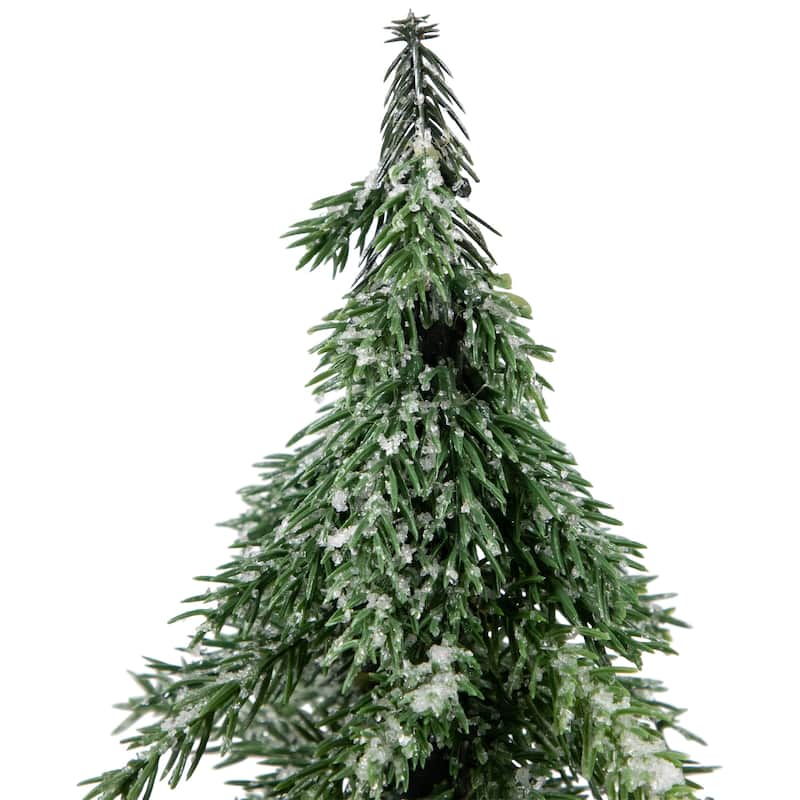 10.5" Frosted Icy Pine Christmas Tree with Jute Base