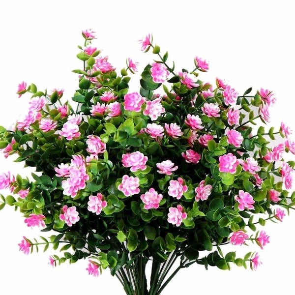 Shop Y wang 5Pack Artificial Flowers Outdoor UV Resistant Plants Shrubs