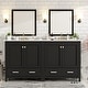 preview thumbnail 37 of 191, GDFStudio - Aurora Wood Bathroom Vanity Set with Ceramic Sink and Divided Drawers 72" - Black