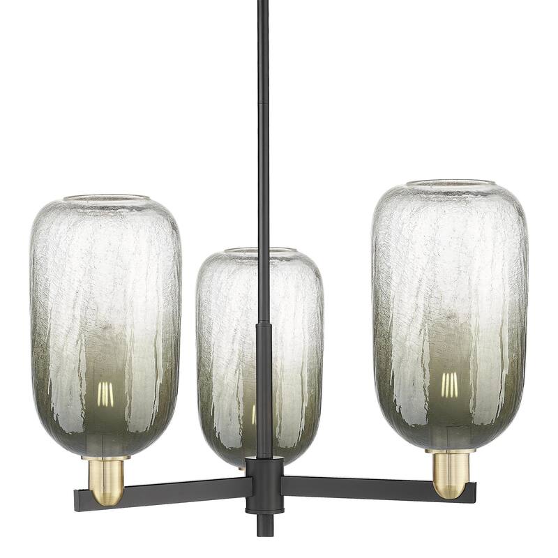 Innovations Lighting 716-3CR-17-18 Brookhaven Cloche Chandelier - Black Antique Brass / Slate