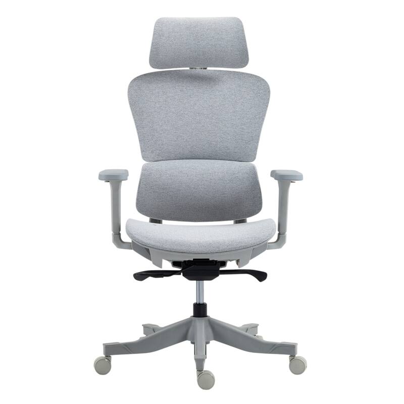 Set of Two Gray Adjustable Height Swivel Rolling Office Chair