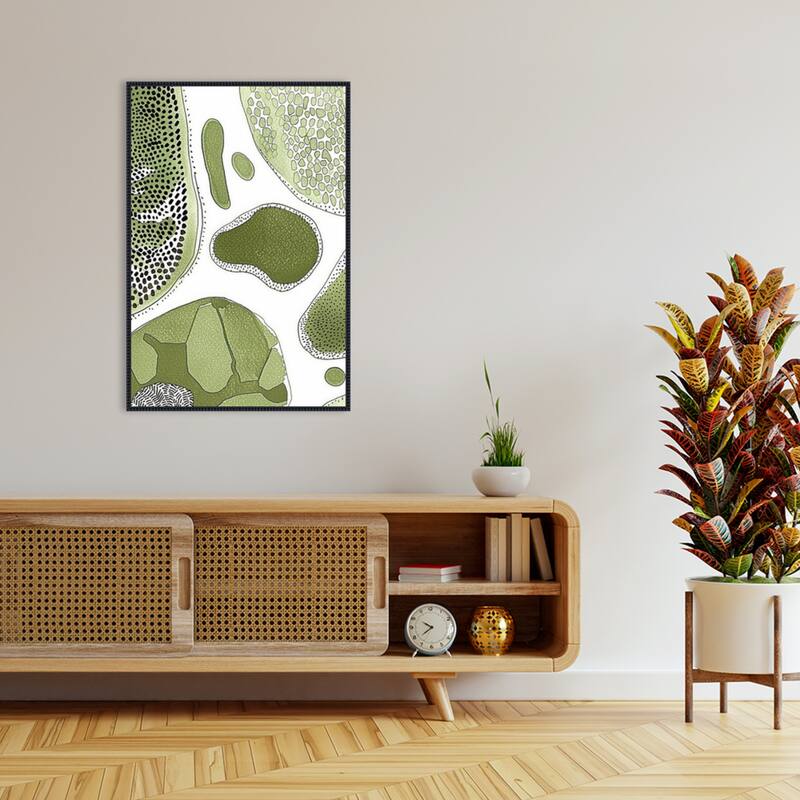 Fragments of Green by Tradelink inhouse artist Framed Canvas Wall Art Print