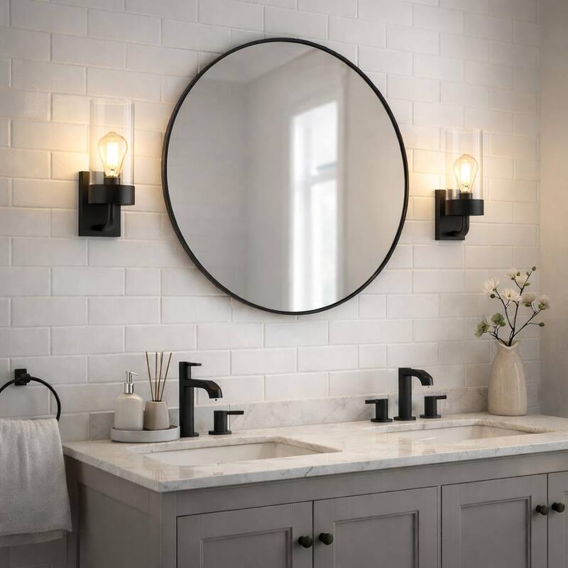 Zertan Single-Light Armed Wall Sconce with Black Metal Finish