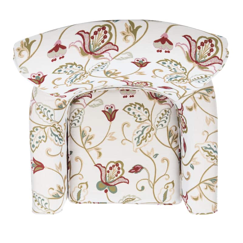 SAFAVIEH Gramercy Red/Ivory Floral Club Chair - 30" W x 33" D x 35" H