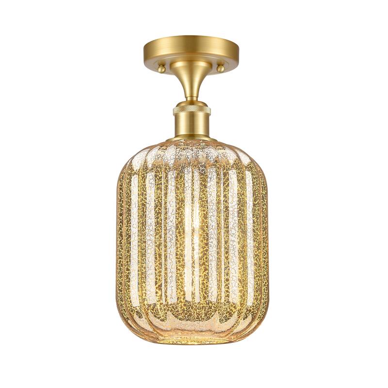 Innovations Lighting Endless Possibilities Ballston - Preston - 1 Light 7" Jar Shade Semi-Flush Mount - Mercury/Satin Gold