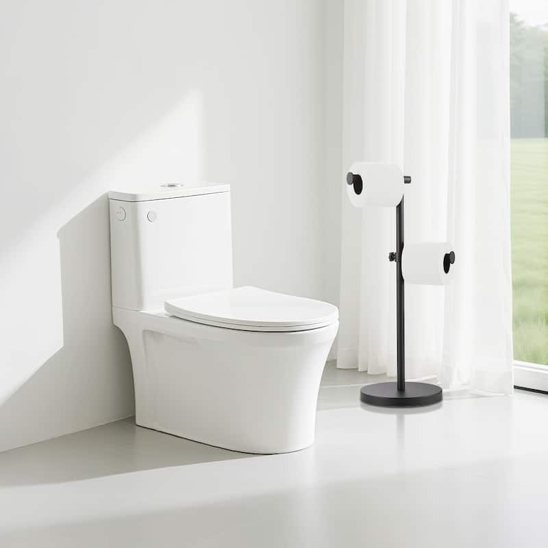 WOWOW Freestanding Bathroom Dual-Rod Toilet Paper Holder
