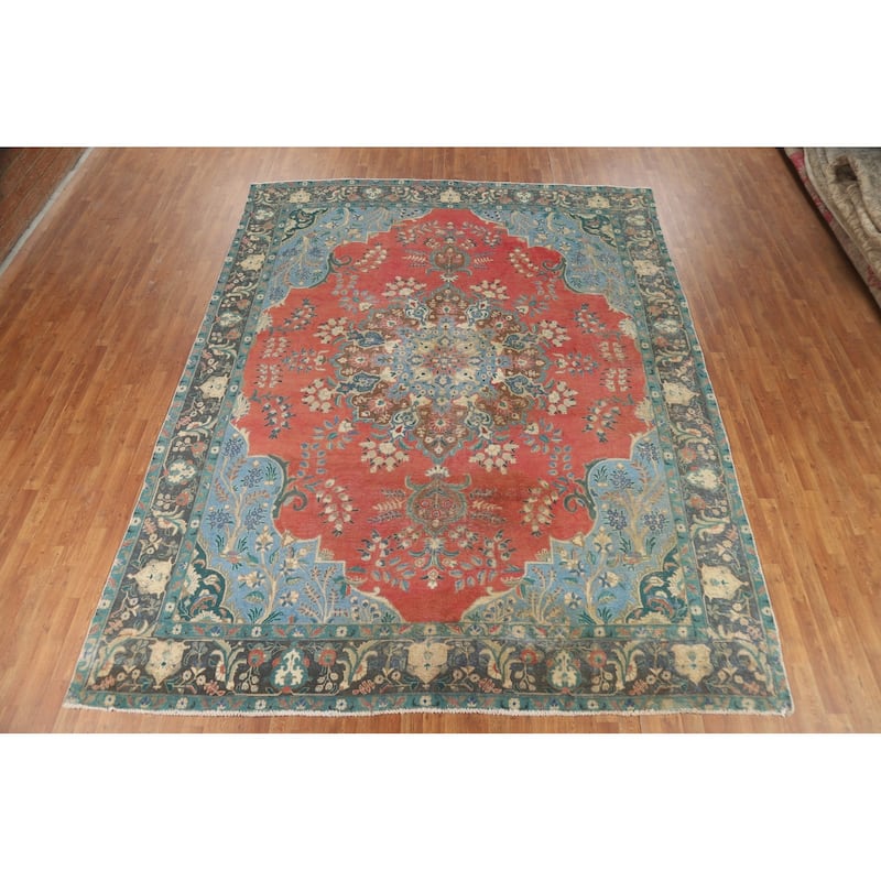 Tabriz Persian Area Rug Living Room Hand-Knotted Wool Carpet - 9'9"x 12'4"