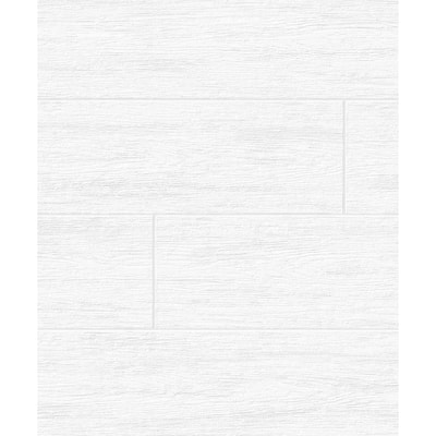 Seabrook Designs Off-White Faux Shiplap Paintable Unpasted Wallpaper - 20.9 in. W x 33 ft. L