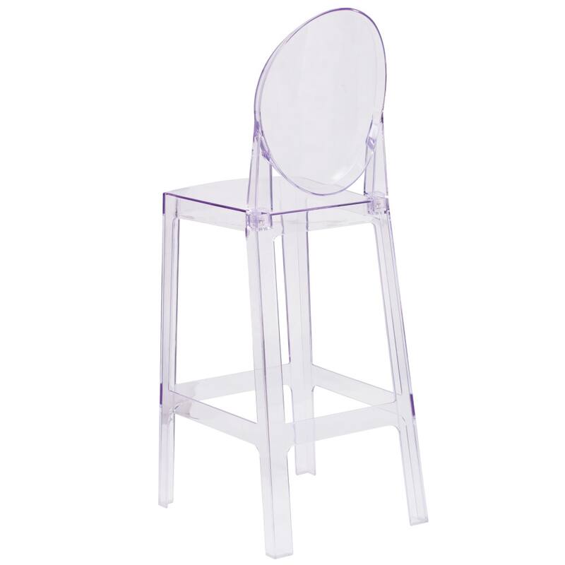 4 Pack Ghost Transparent Crystal Barstool with Oval Back