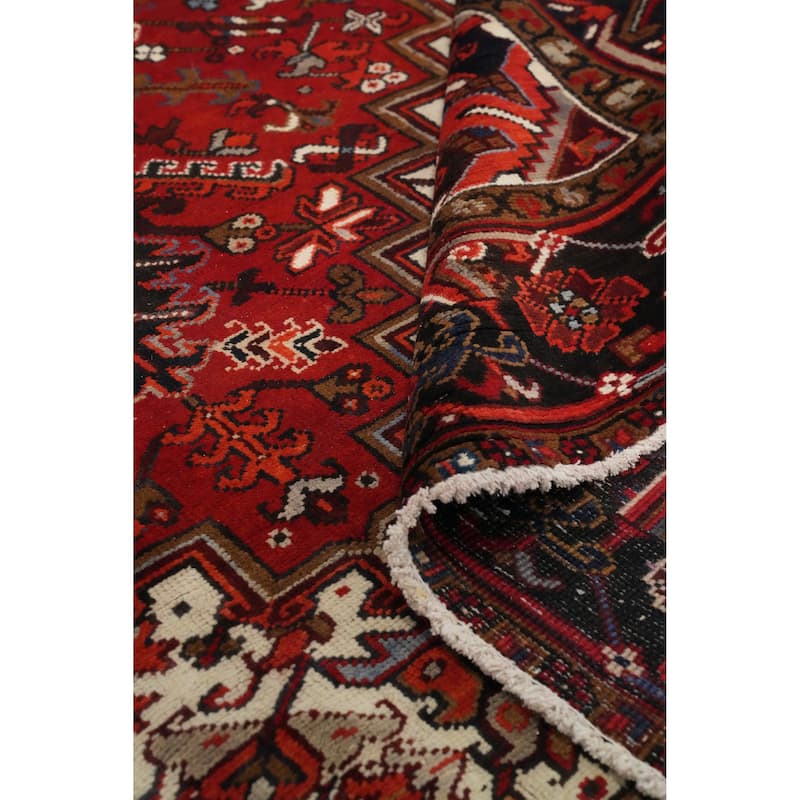 Hand Knotted Oriental 100% Wool Carpet Traditional Medallion Red Heriz Area Rug - 10' 11'' X 8' 4''