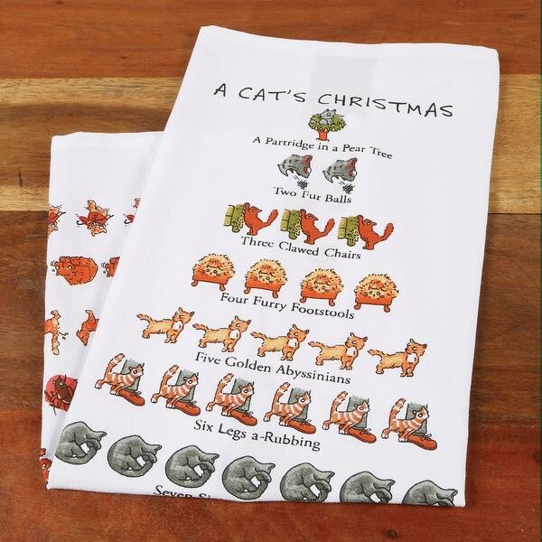 Shop 12 Days Of Christmas Pet Dish Towel Cat Overstock 18011228