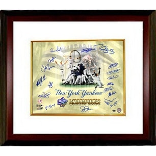 Mike Stanton signed New York Yankees 16x20 Photo Custom Framed 1998 World Series Champions Celebration Collage 18 sigs