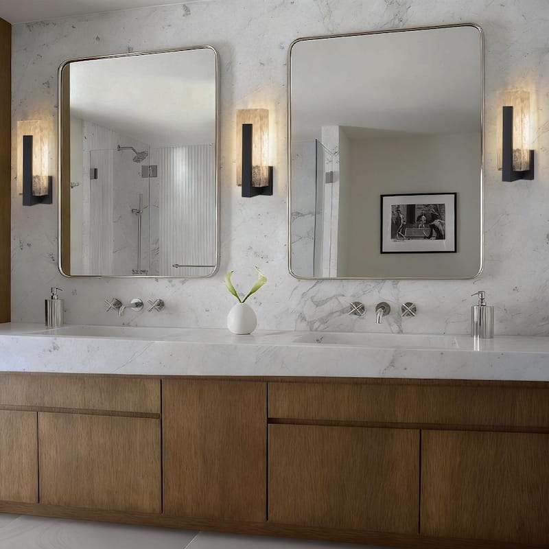 Black Modern Led Indoor Outdoor Wall Sconce, 12W 3000K Warm White