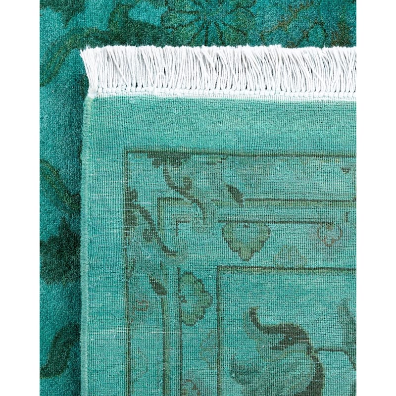 Contemporary Overdyed Wool Hand Knotted Area Rug - 6' 9" x 9' 10"