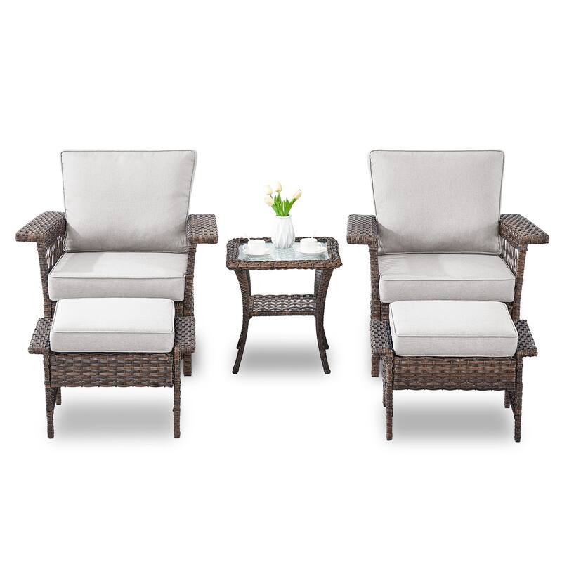 Outside Wicker Chair Conversation Set