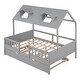 preview thumbnail 3 of 24, Playhouse Design,Full Size House Bed Wood Bed with Twin Size Trundle,Superior Quality